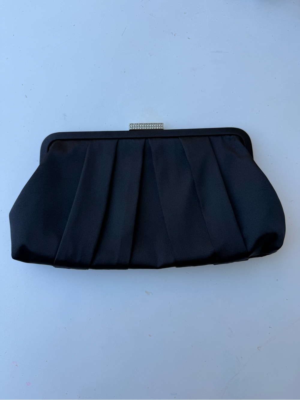 Charming Tailor Black Satin Clutch with straps